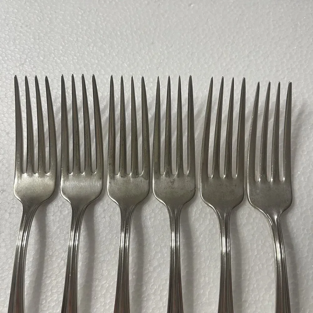 Vintage Silverplate Set 6 Dinner Forks By Oneida Community Service Plate 7.5”